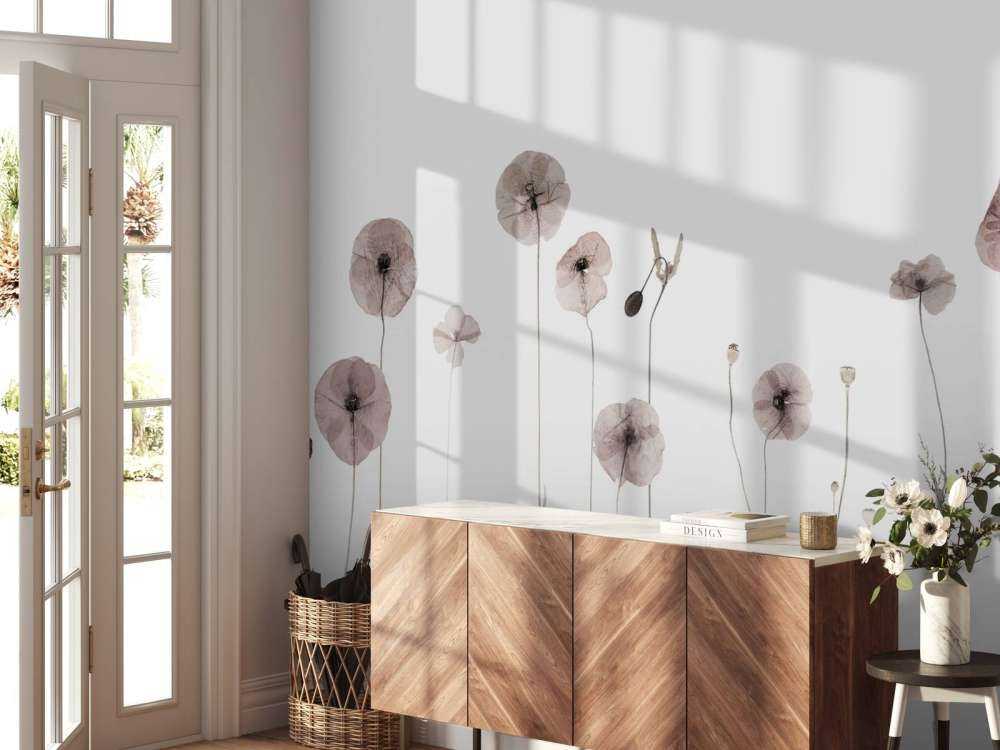 Poppy flower field vintage