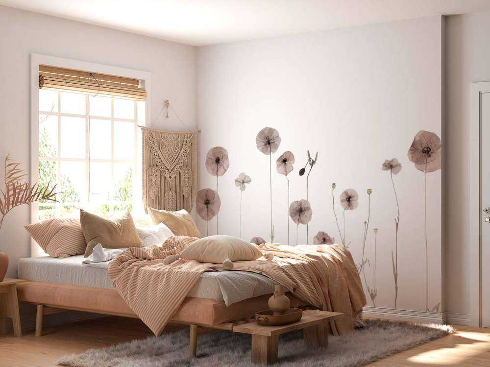 Poppy flower field vintage