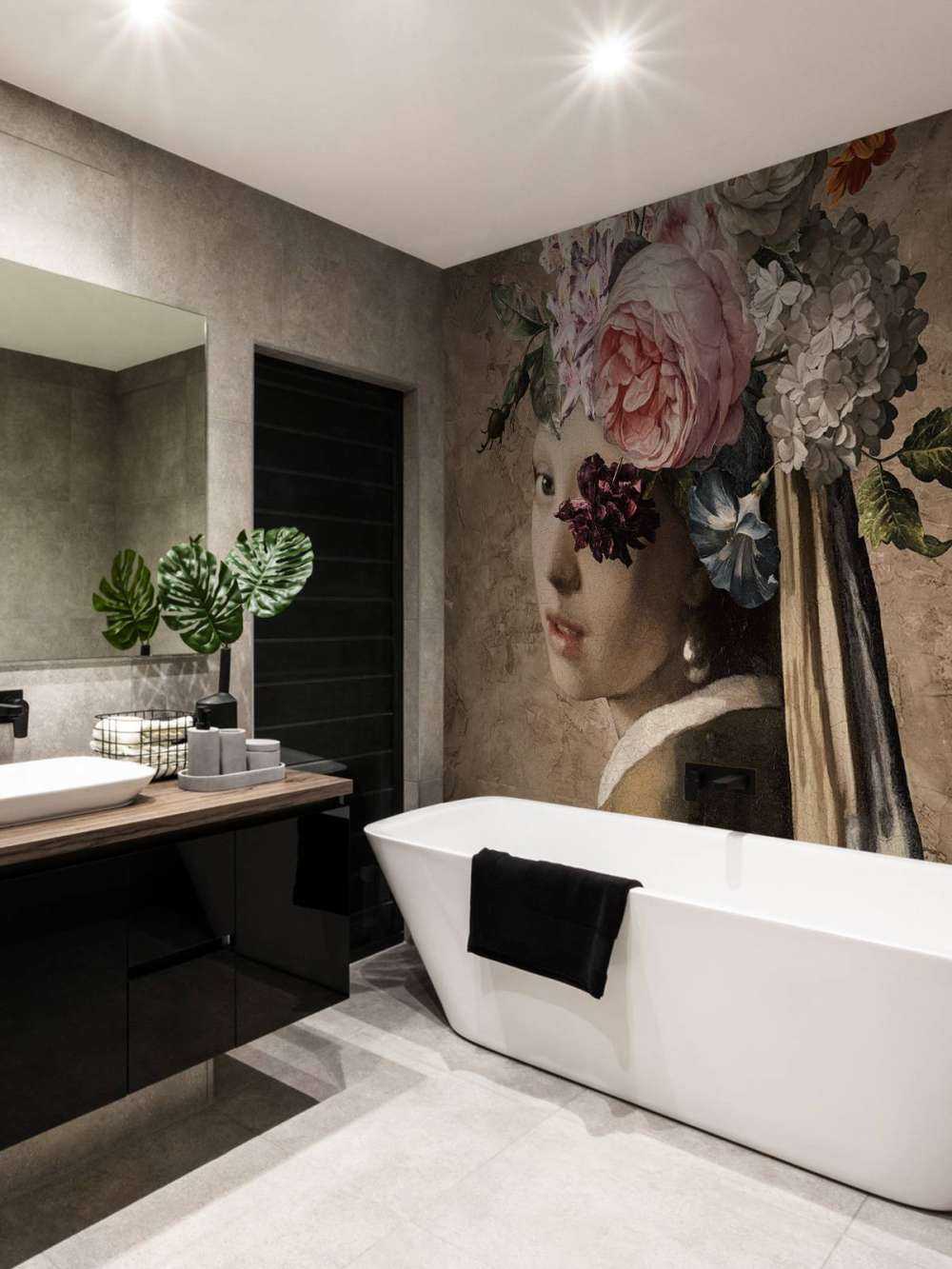 Girl with a pearl earring - flower design