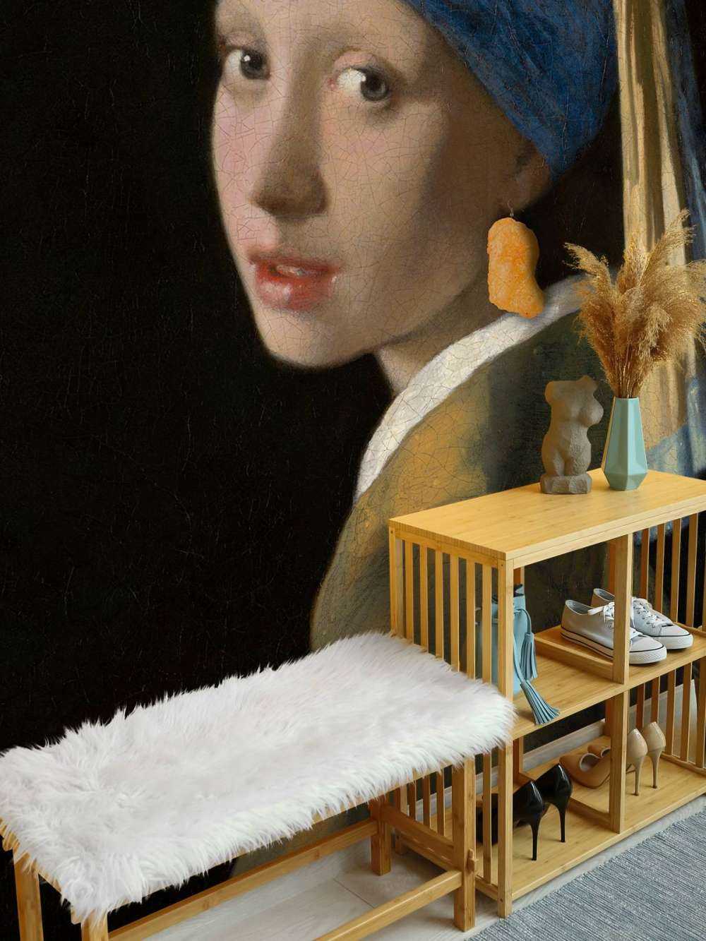 Girl with chicken nugget