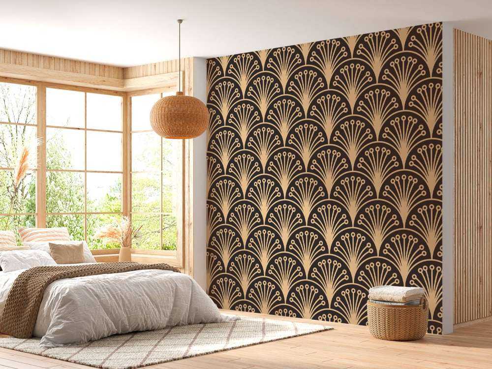 Gold art deco flowers