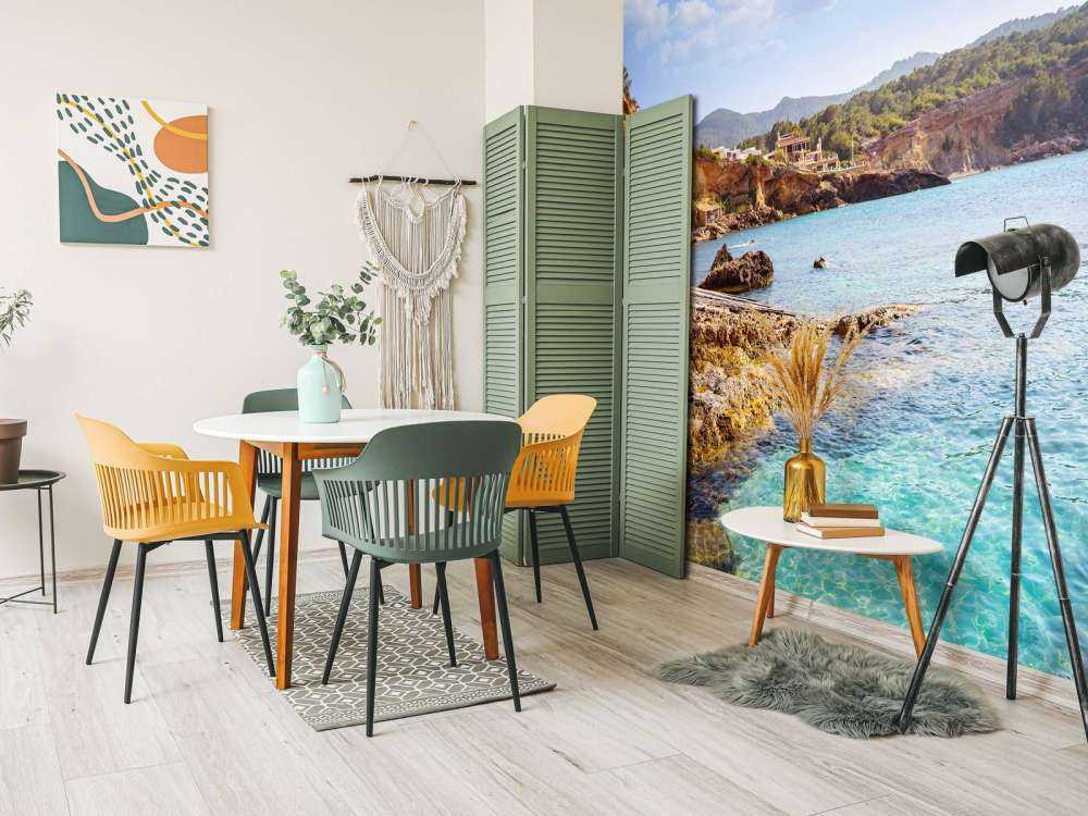 Uitzicht met blauw water