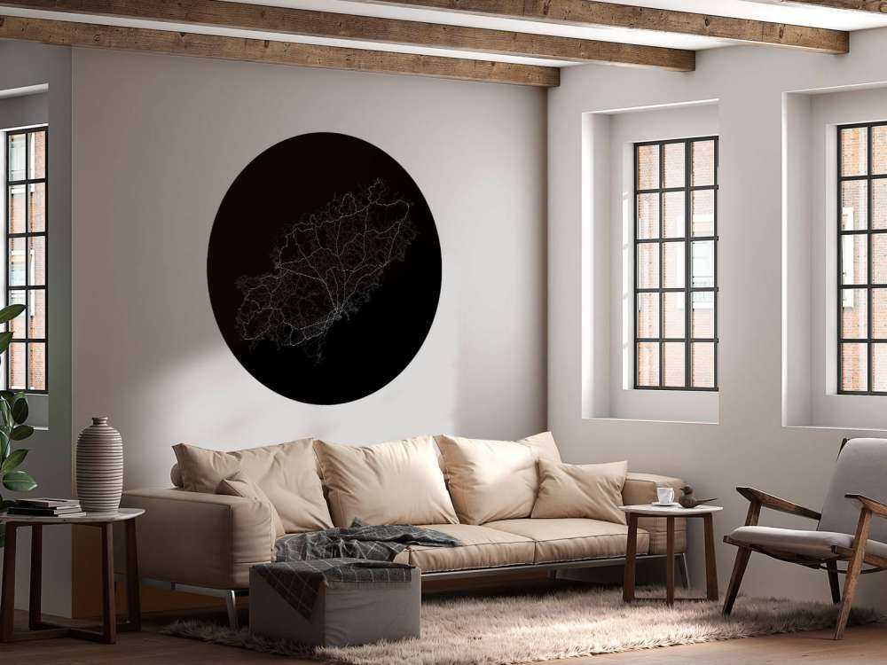 Plattegrond van Ibiza, zwart