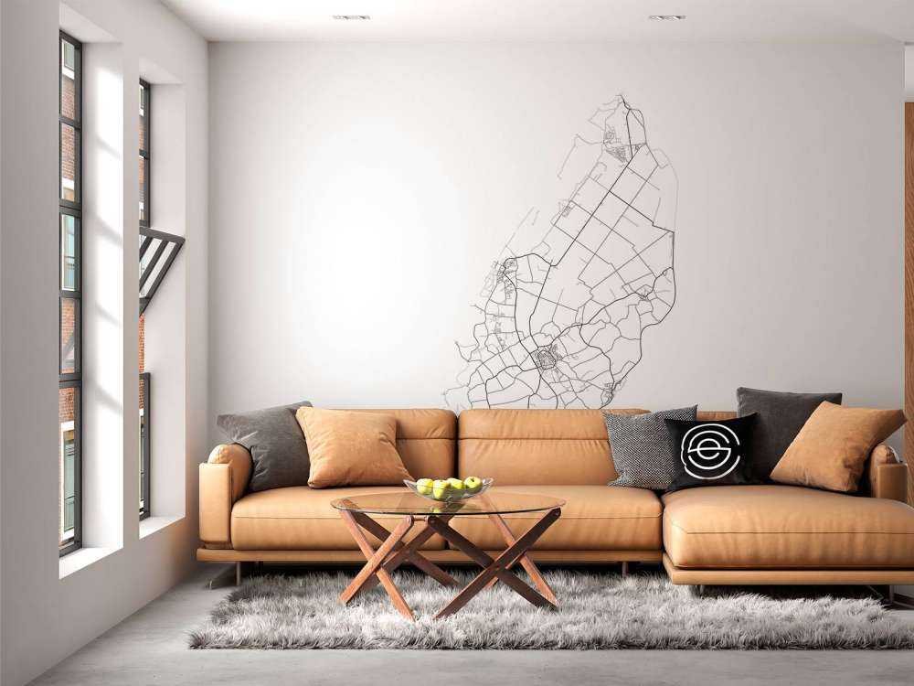 Plattegrond van Texel, wit