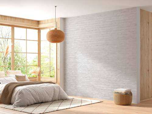 White bricks with cement