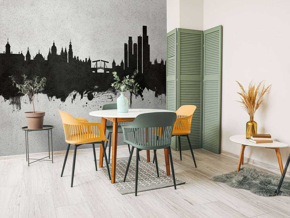 Watercolor skyline, Amsterdam