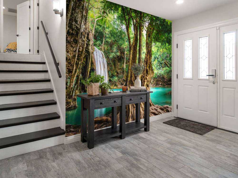 Waterfall in tropical jungle