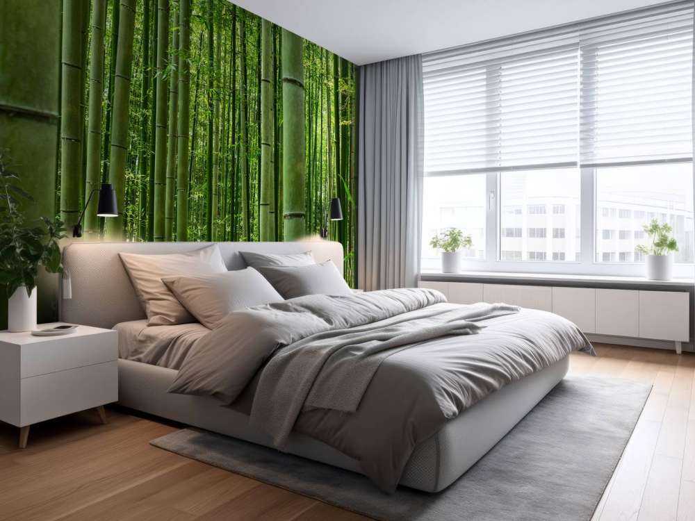 In the middle of the bamboo forest