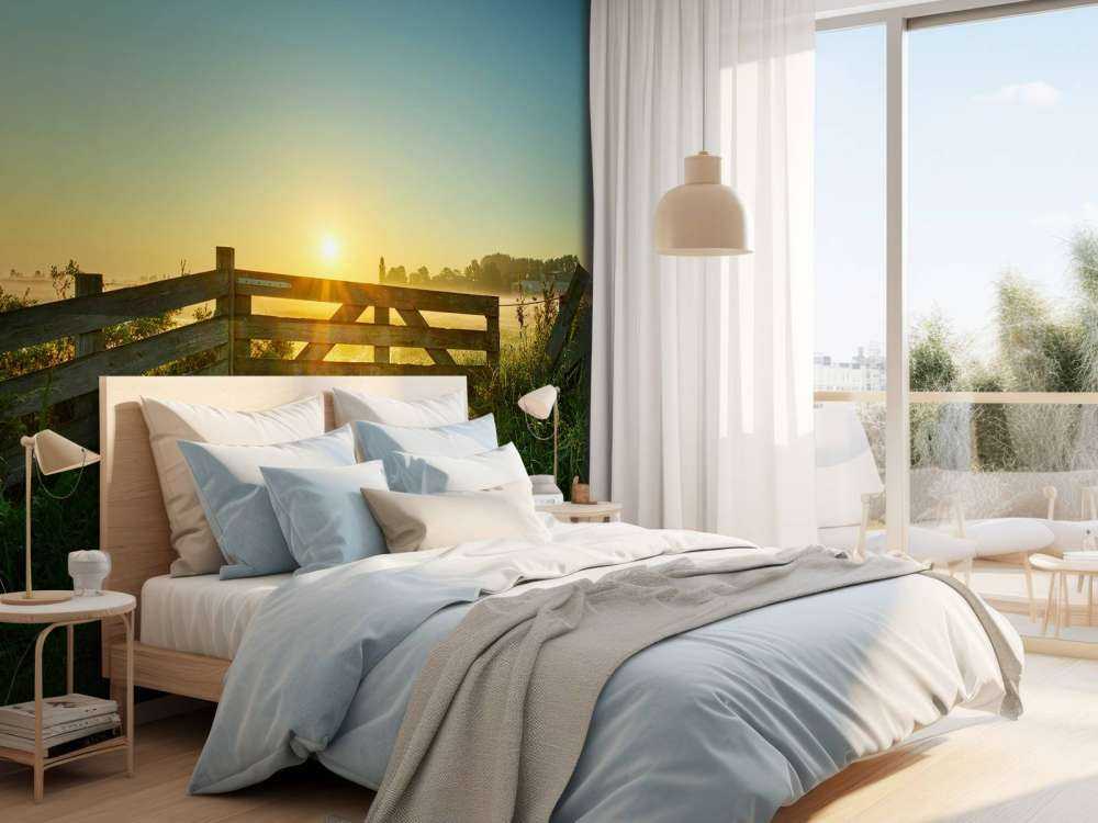 Fence at sunrise