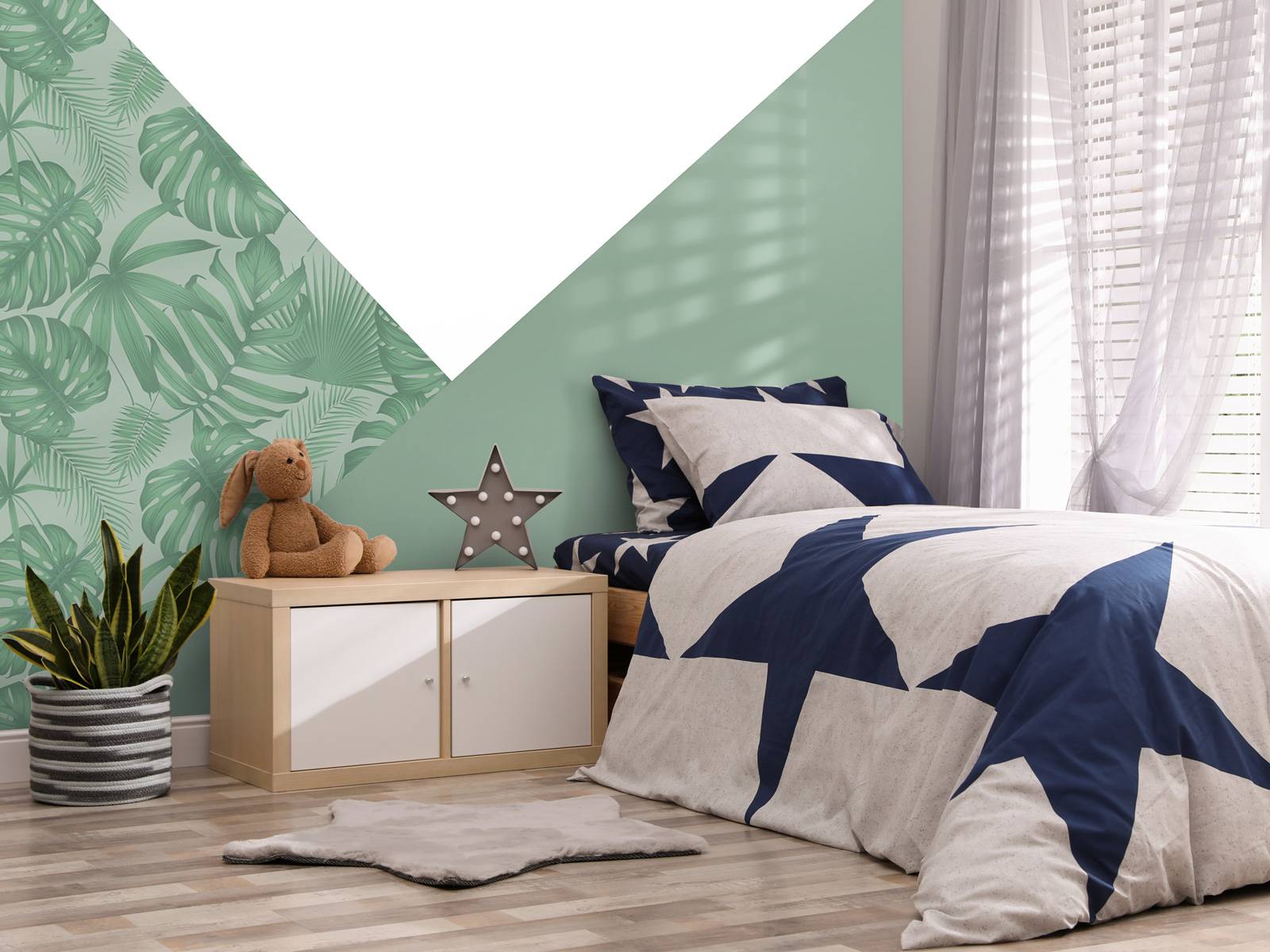 Triangles with jungle pattern