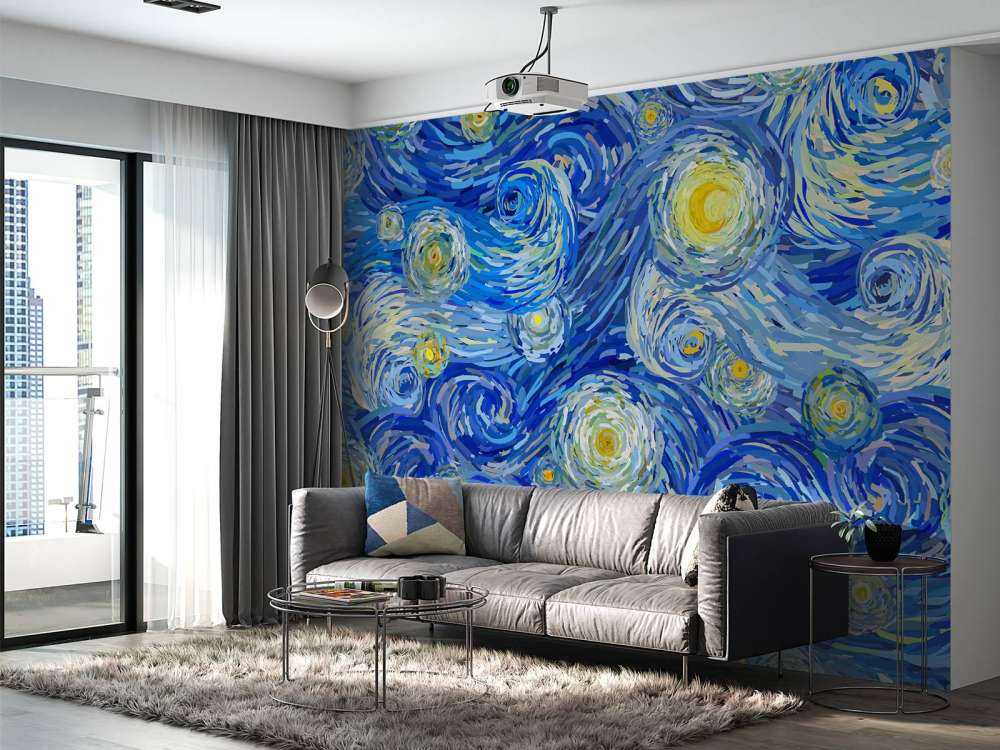 Starry night illustration