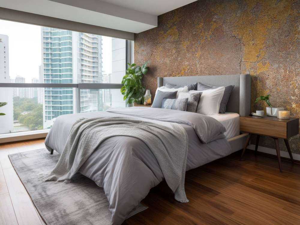 Old wall with yellow stucco