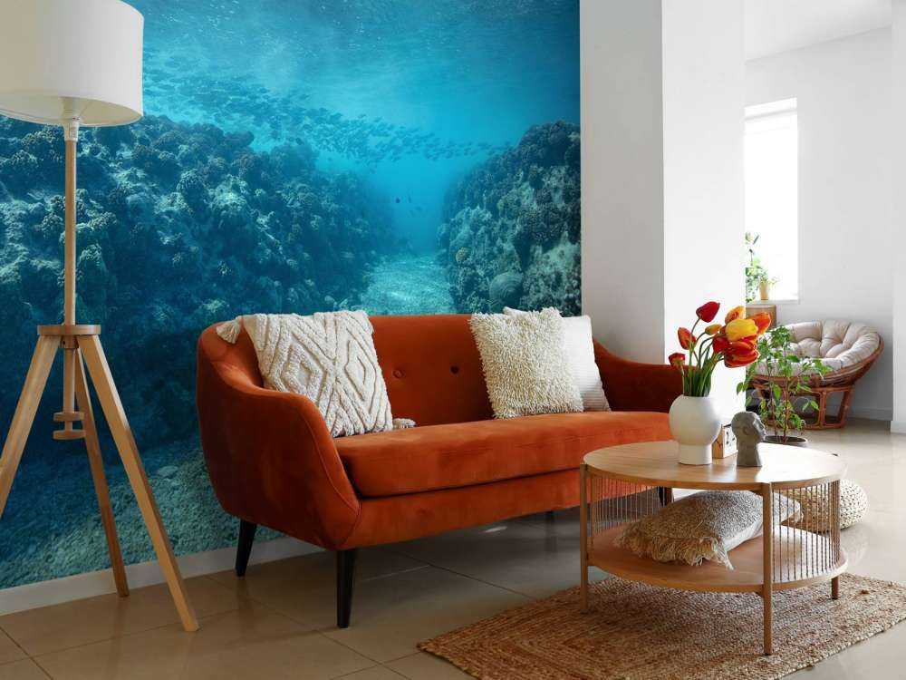 Underwater world with coral