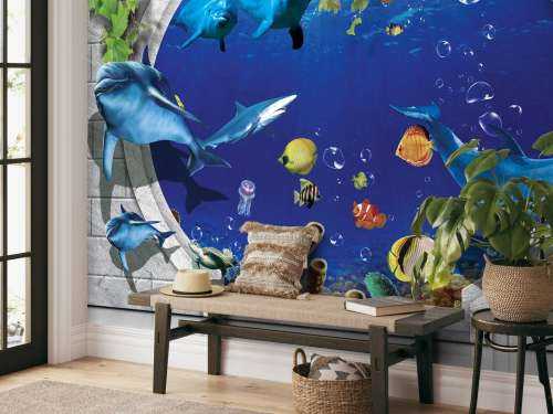 Dolphins through the wall