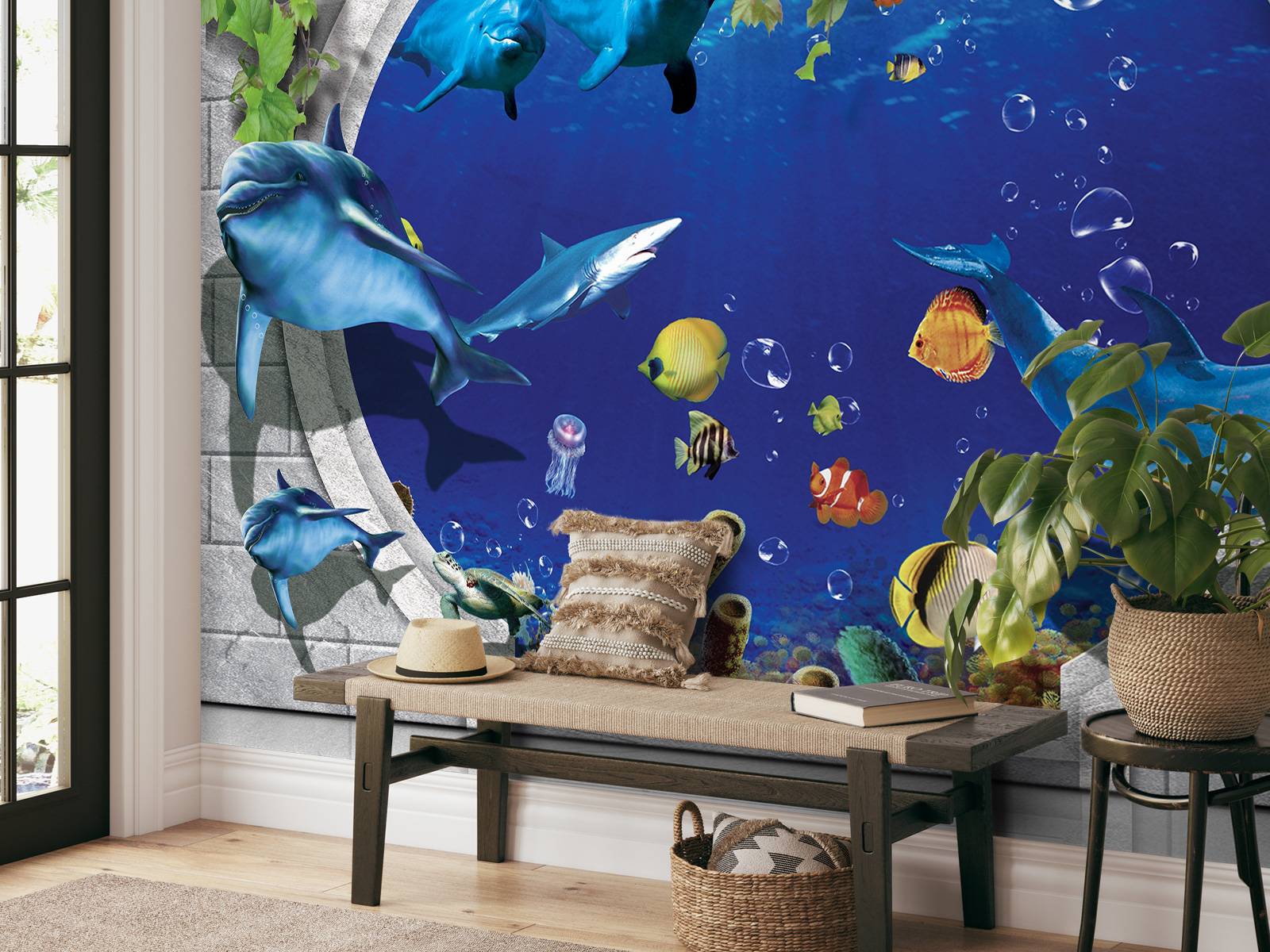 Dolphins through the wall