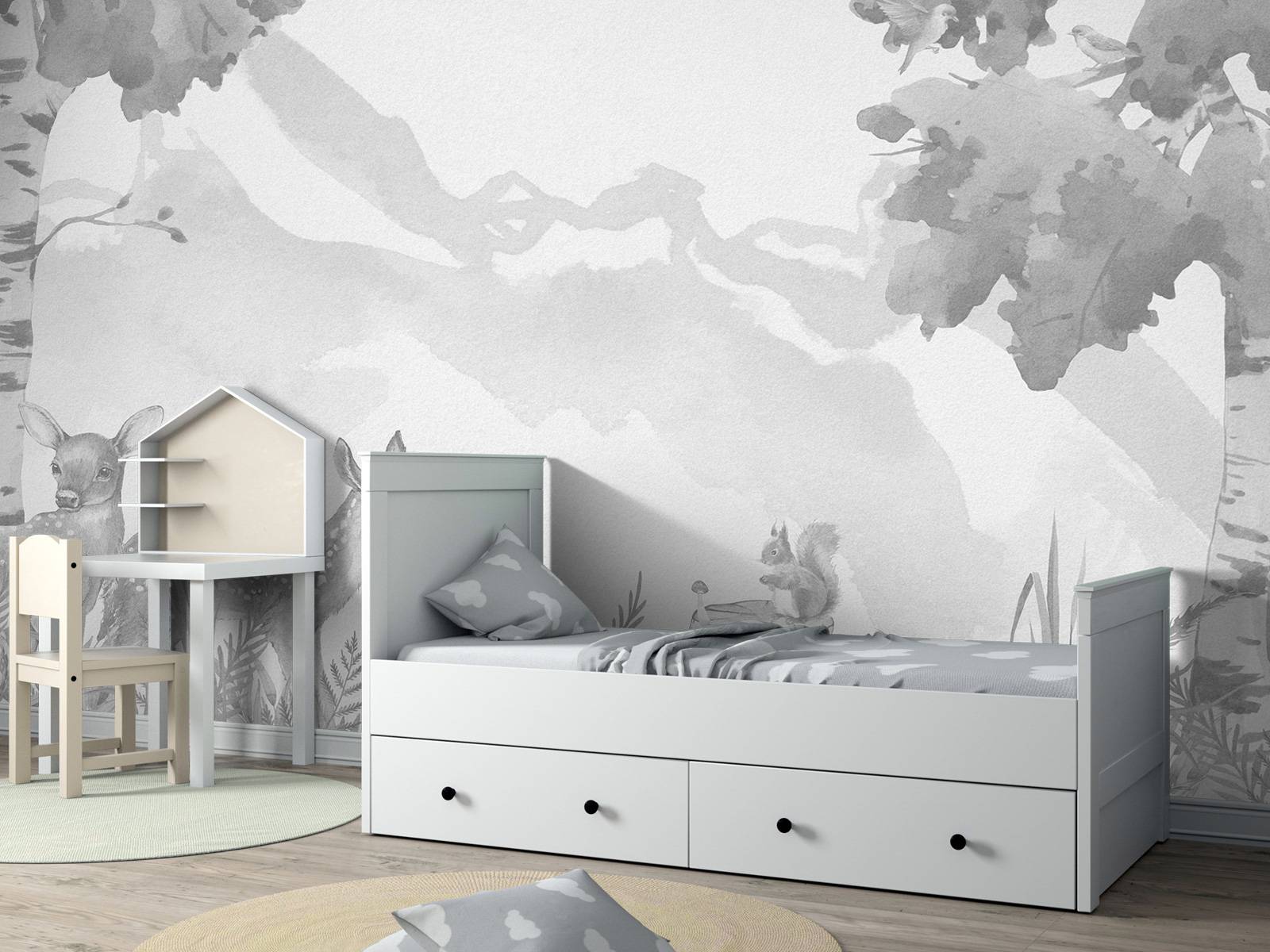 Deer in grey shades