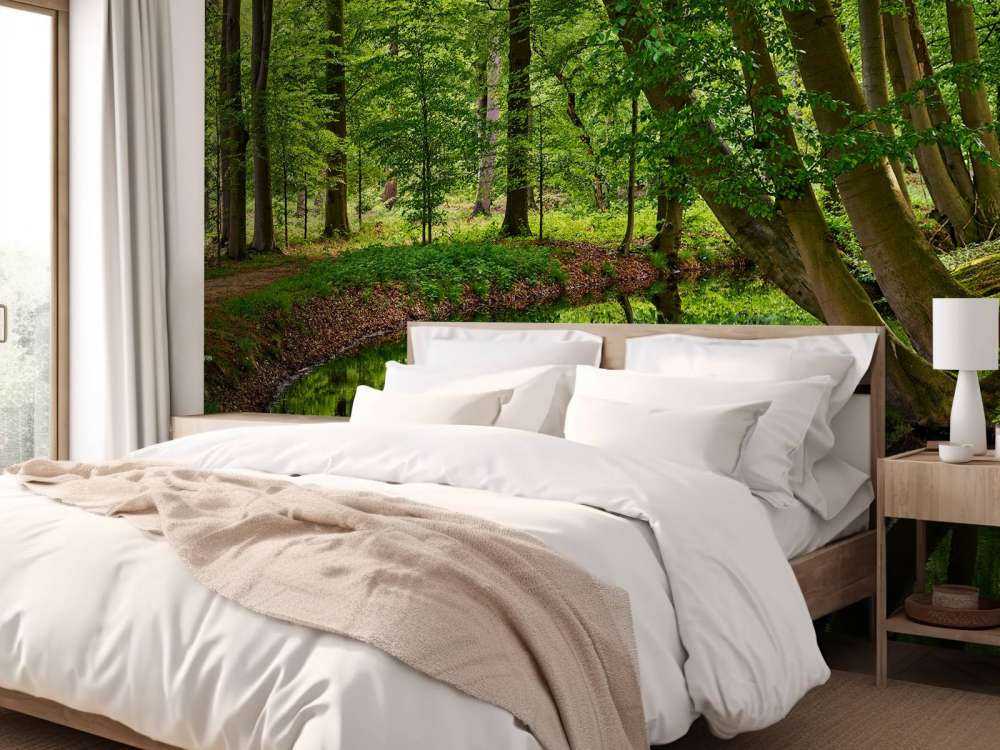 Bent trees by the water