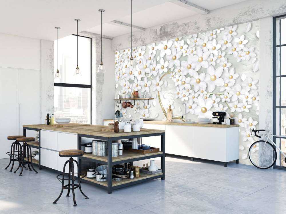 Golden white flowers