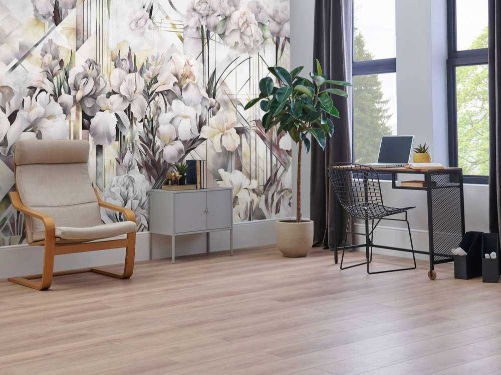 Huge Watercolor Irises Beige