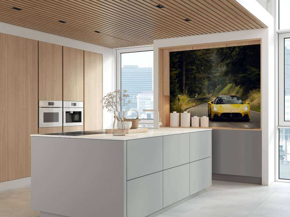 Maserati in the green forest