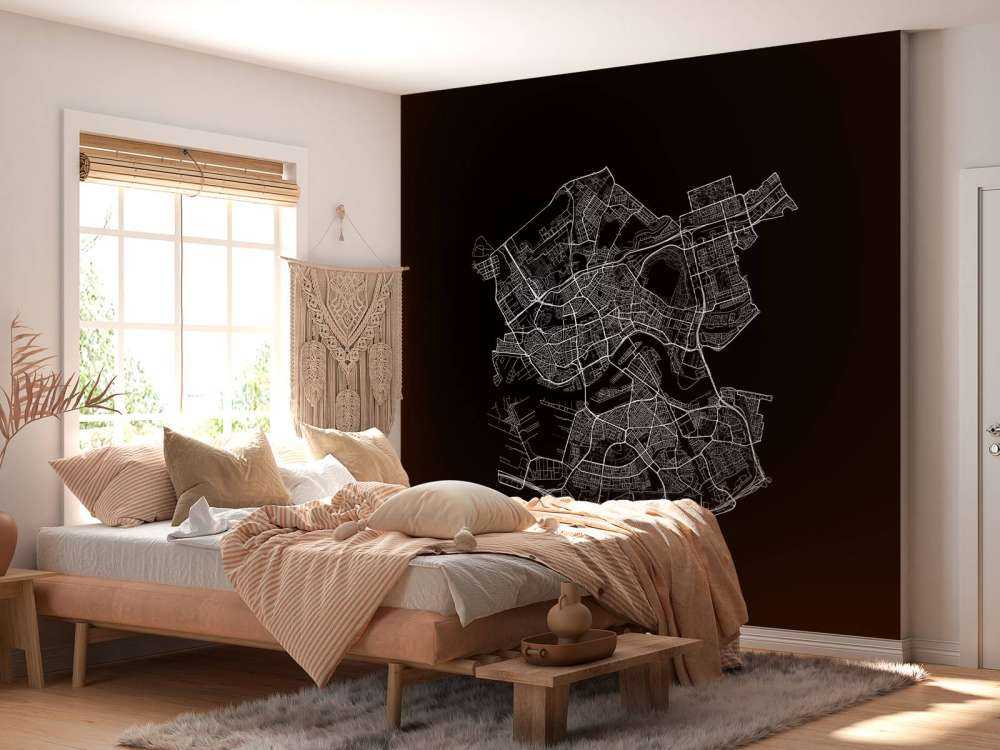 Map of Rotterdam, black