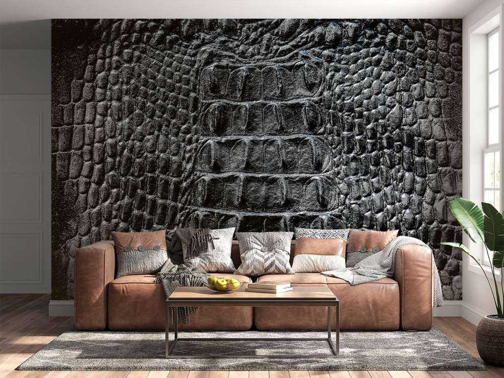 Crocodile skin in black