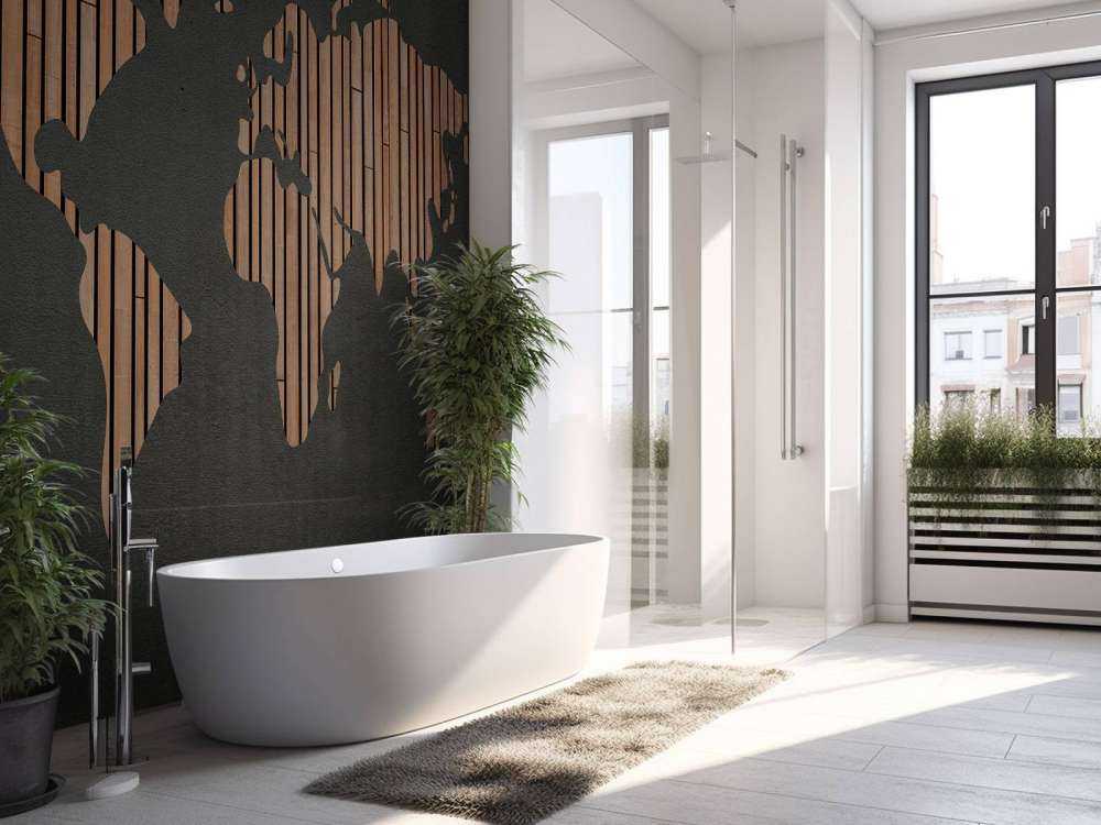 World map with wooden boards