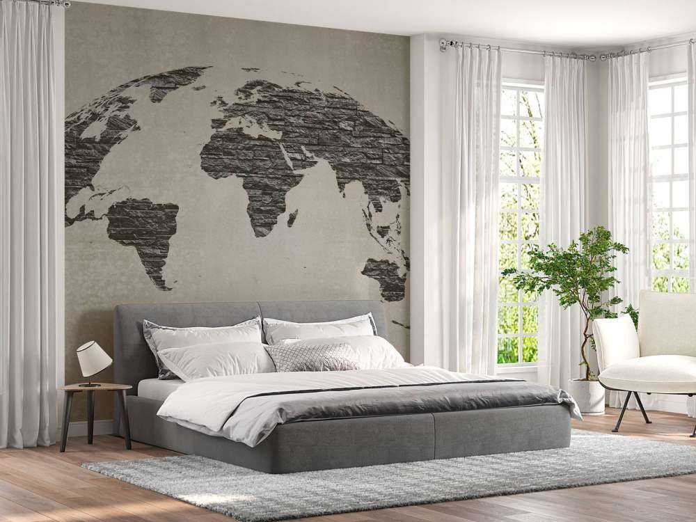 World map dark stones