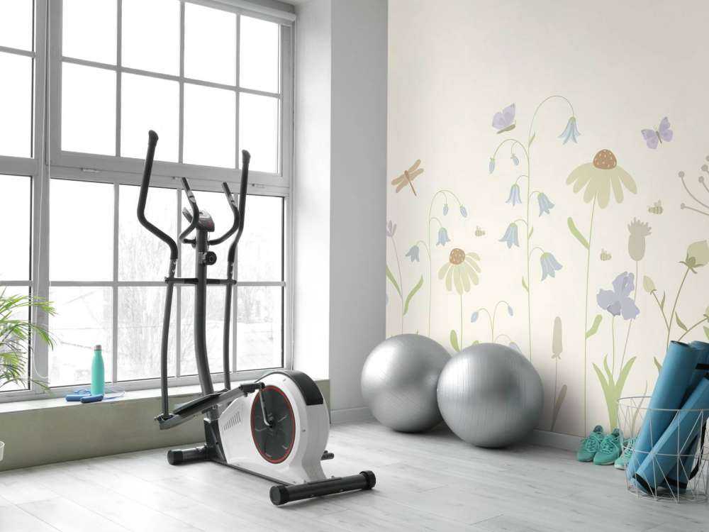 Flower field high with butterflies beige, old pink, green and lilac