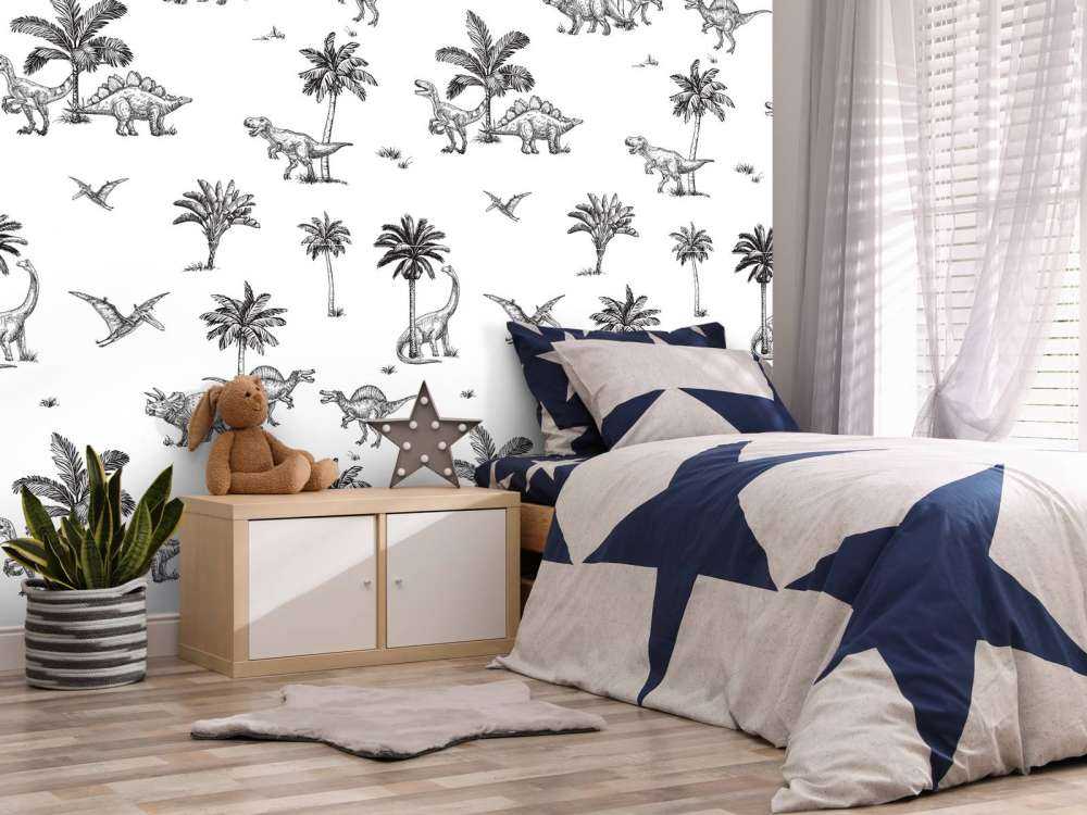 Dino pattern in black and white