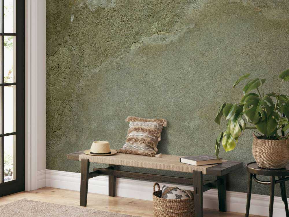 Wall with restored stucco