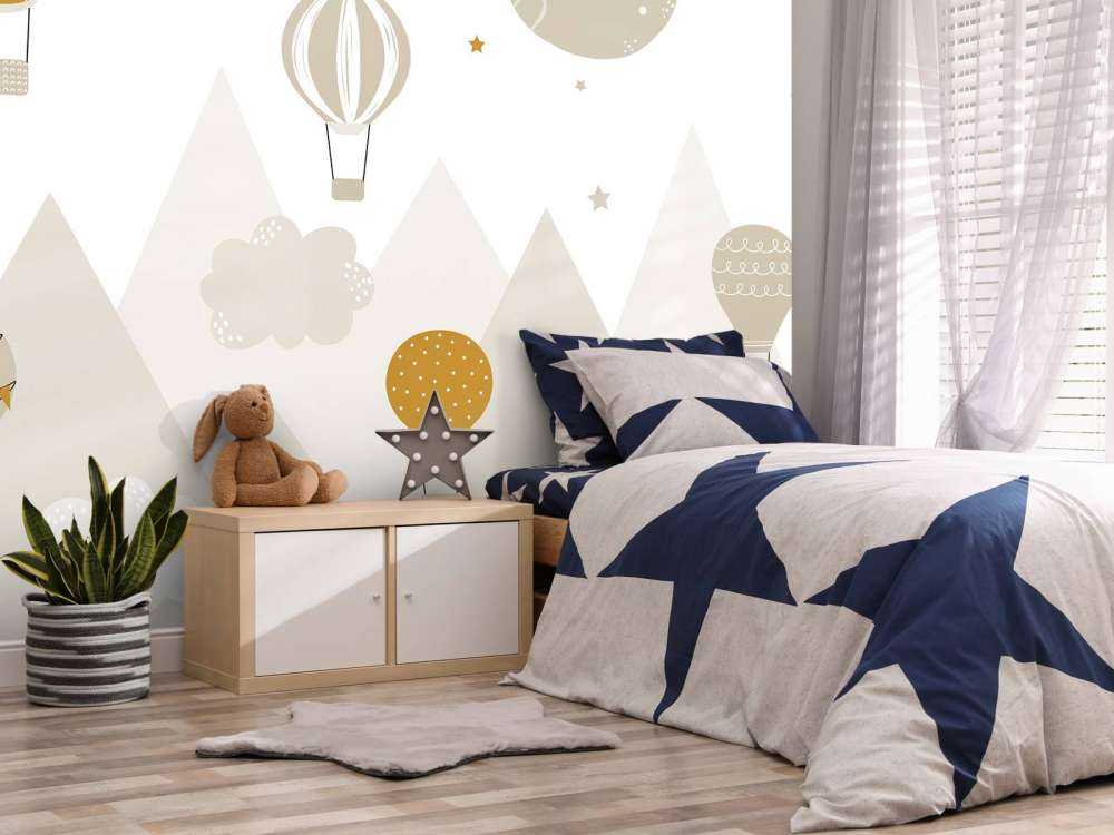 Hot air balloons through the mountains