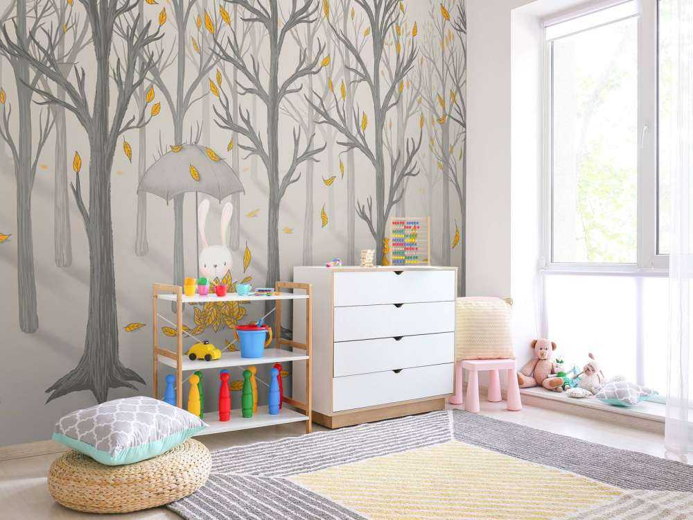 Rabbit under the leaves