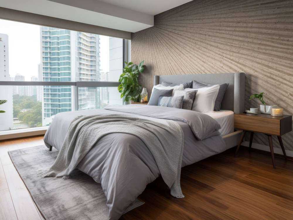 Structure with lines Sun in beige