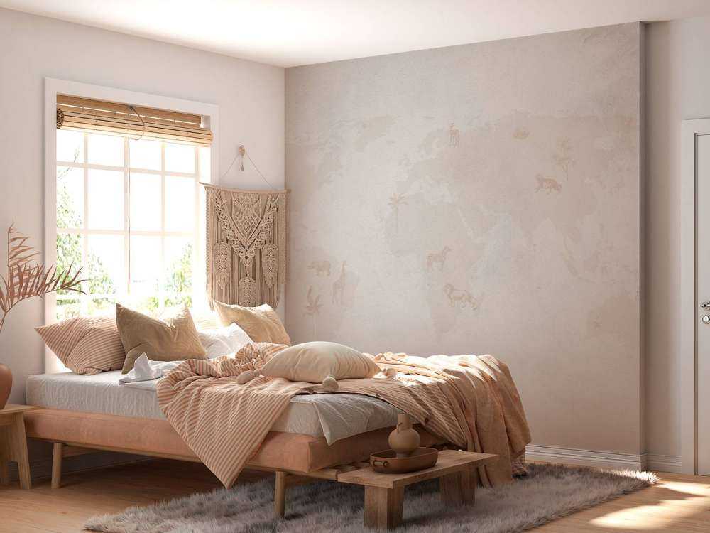 World map sketch taupe