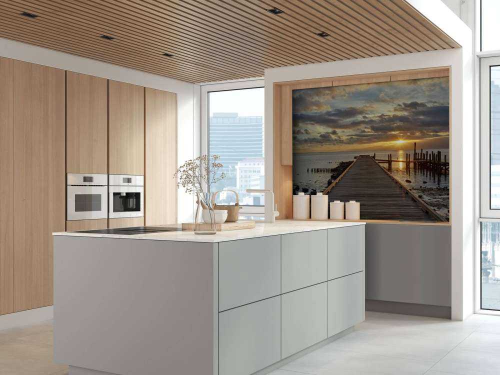 Wooden jetty with sunrise