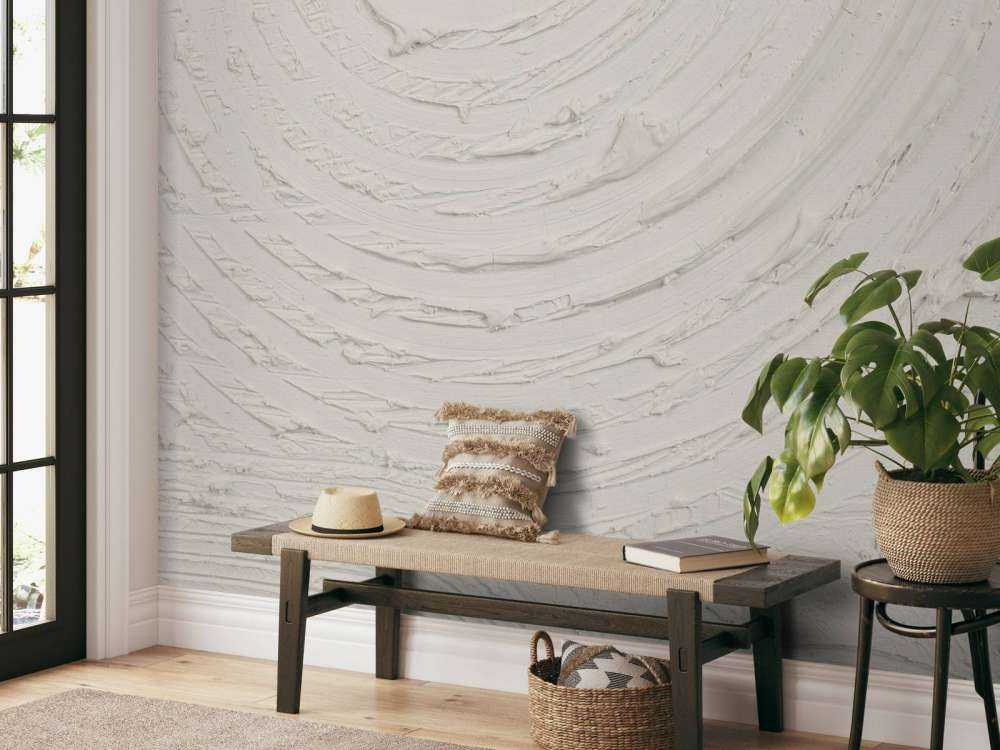 Round shapes and lines in off white