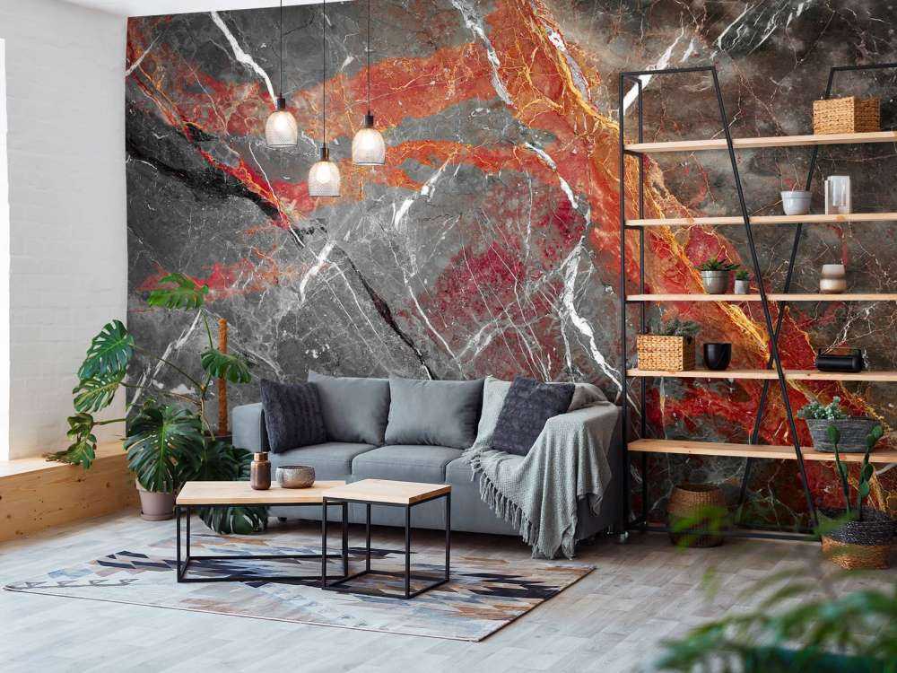 Marble with red veins