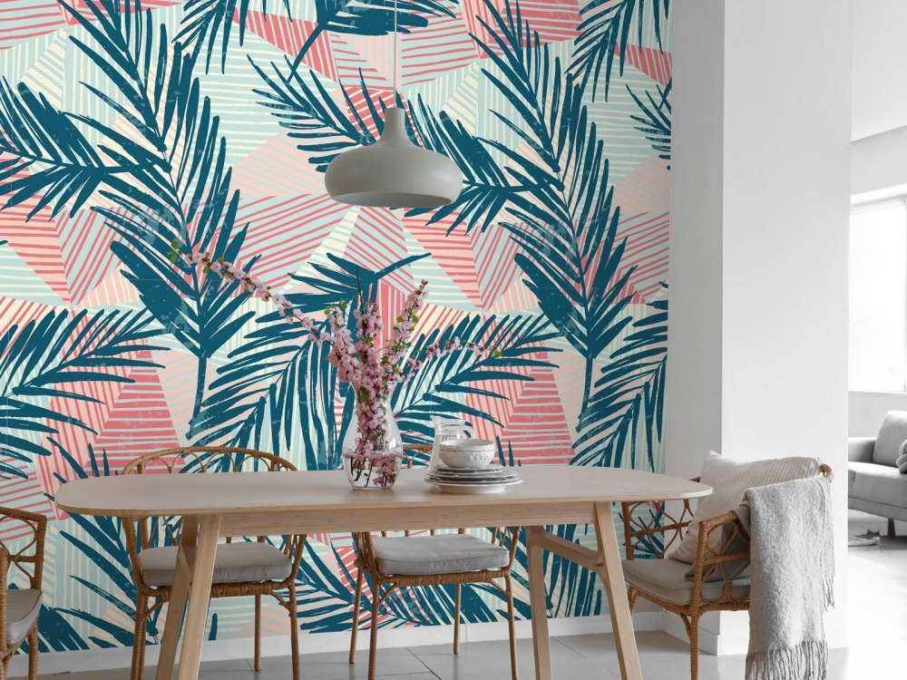 Abstract palm leaves