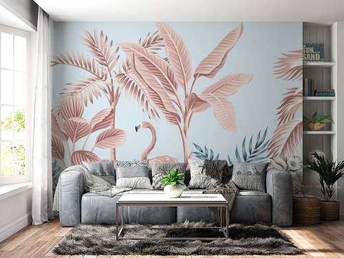 Pink tropical jungle