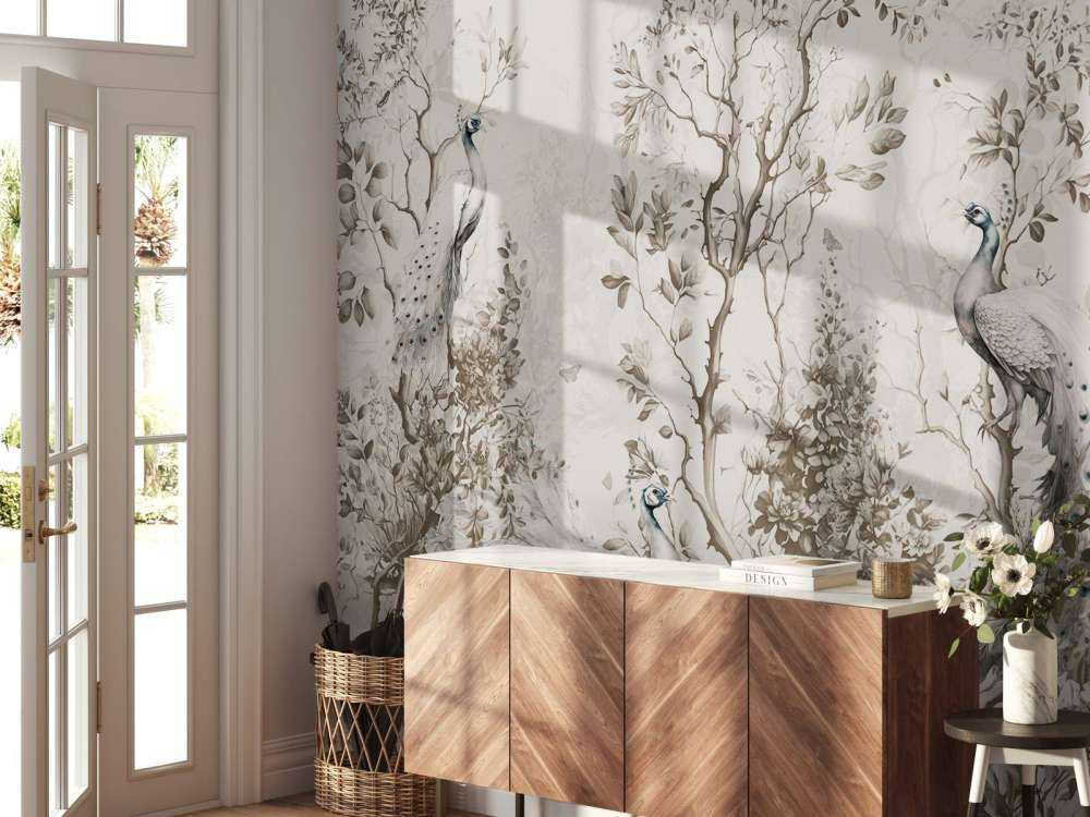 Peacocks in Pastoral Serenity