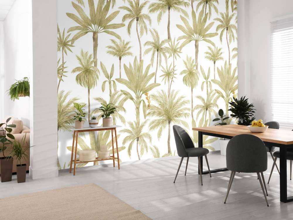 Tropical watercolour trees