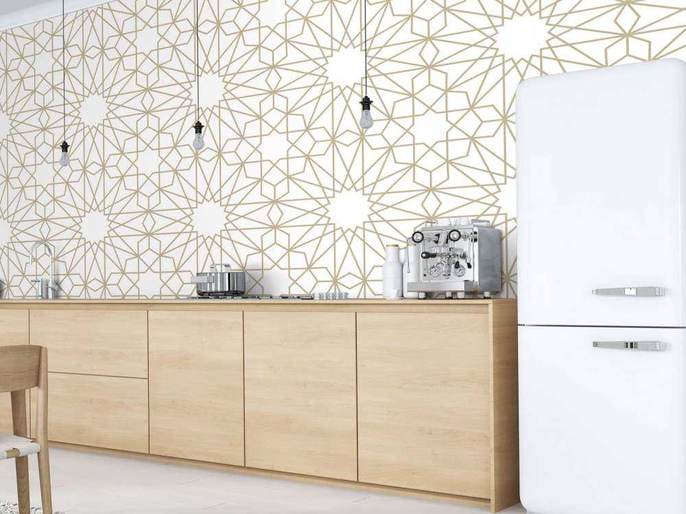 Geometric flowers, white