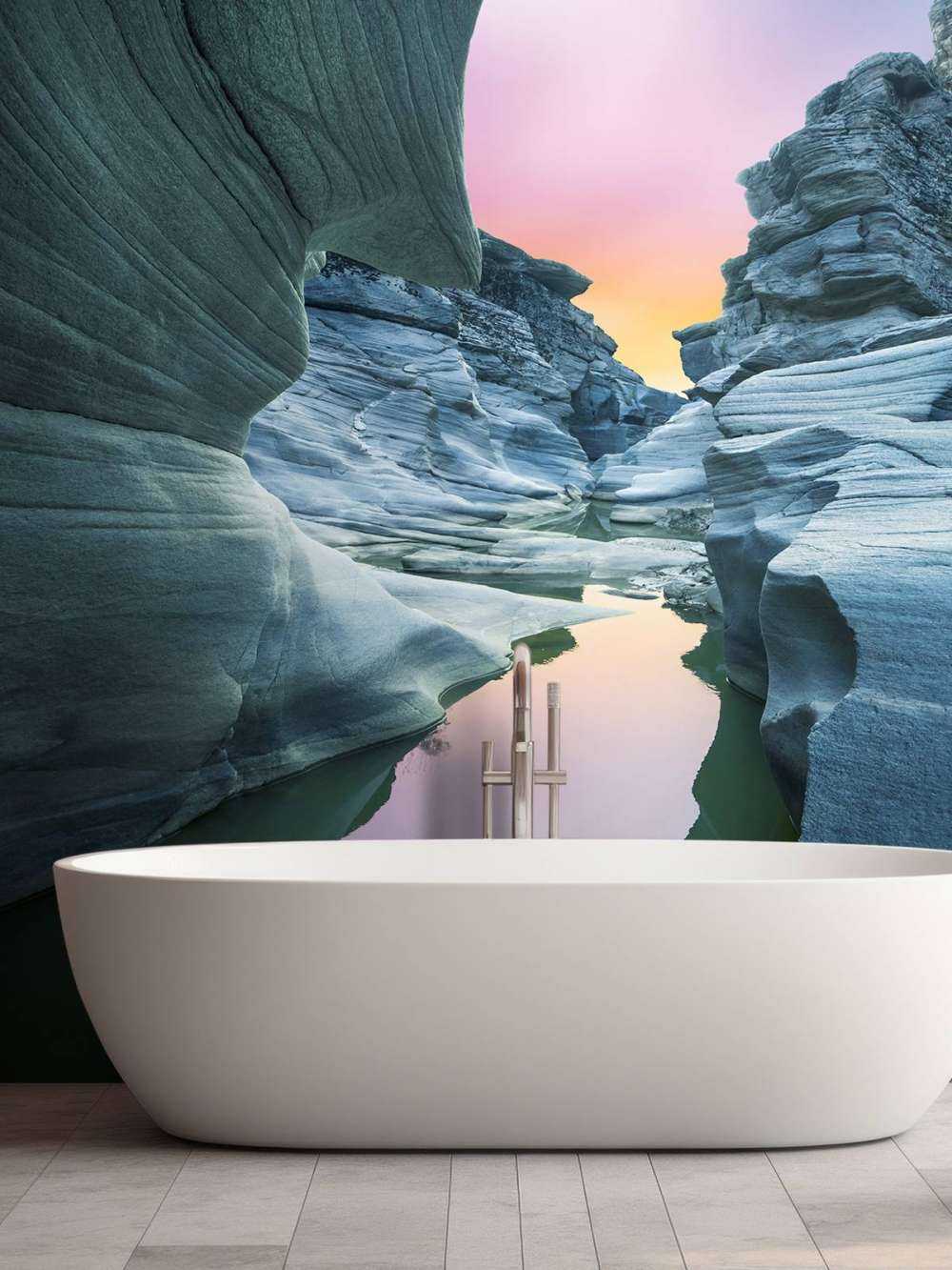 Cave with coloured sky