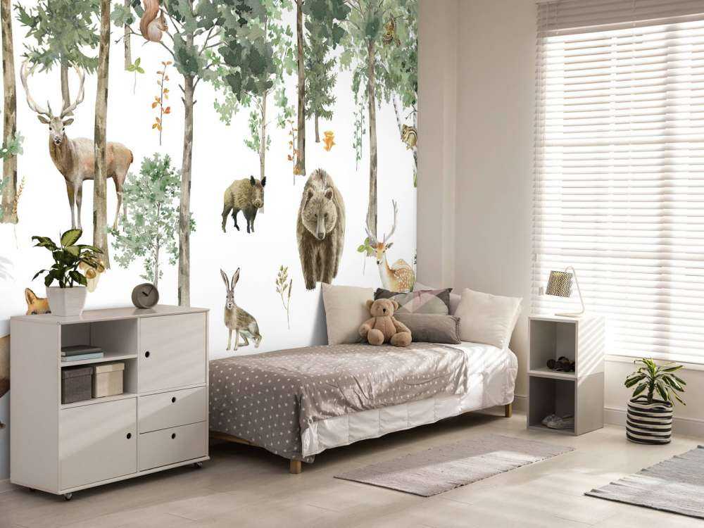 Forest animals of watercolour