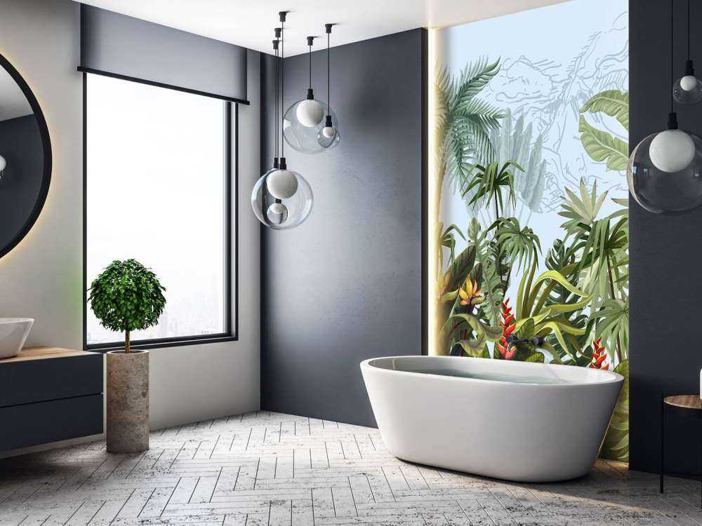 Jungle trees and flowers