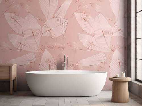 Pink gold leaves
