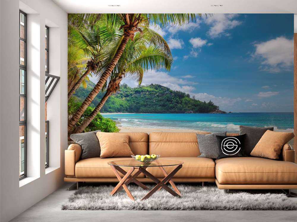 Beautiful beach with palms