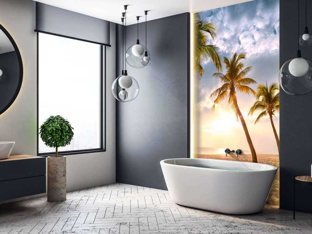 Coconut palms against the sunset