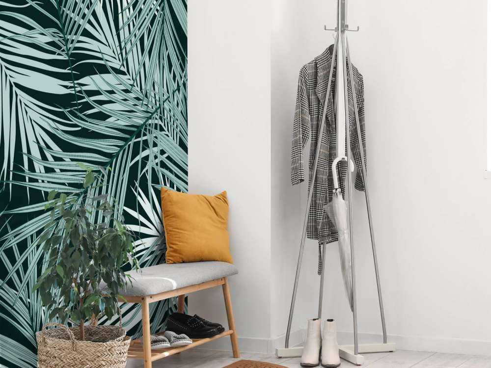 Tropical leaves black background